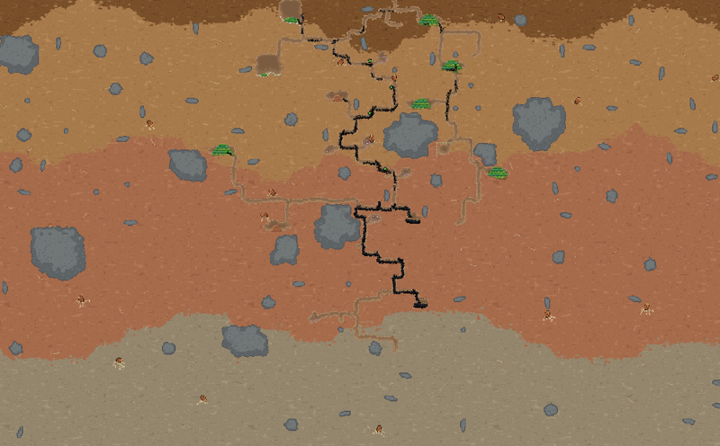 Soil bands and rocks
